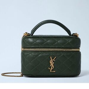 SAINT LAURENT Gaby Vanity micro quilted leather crossbody bag
